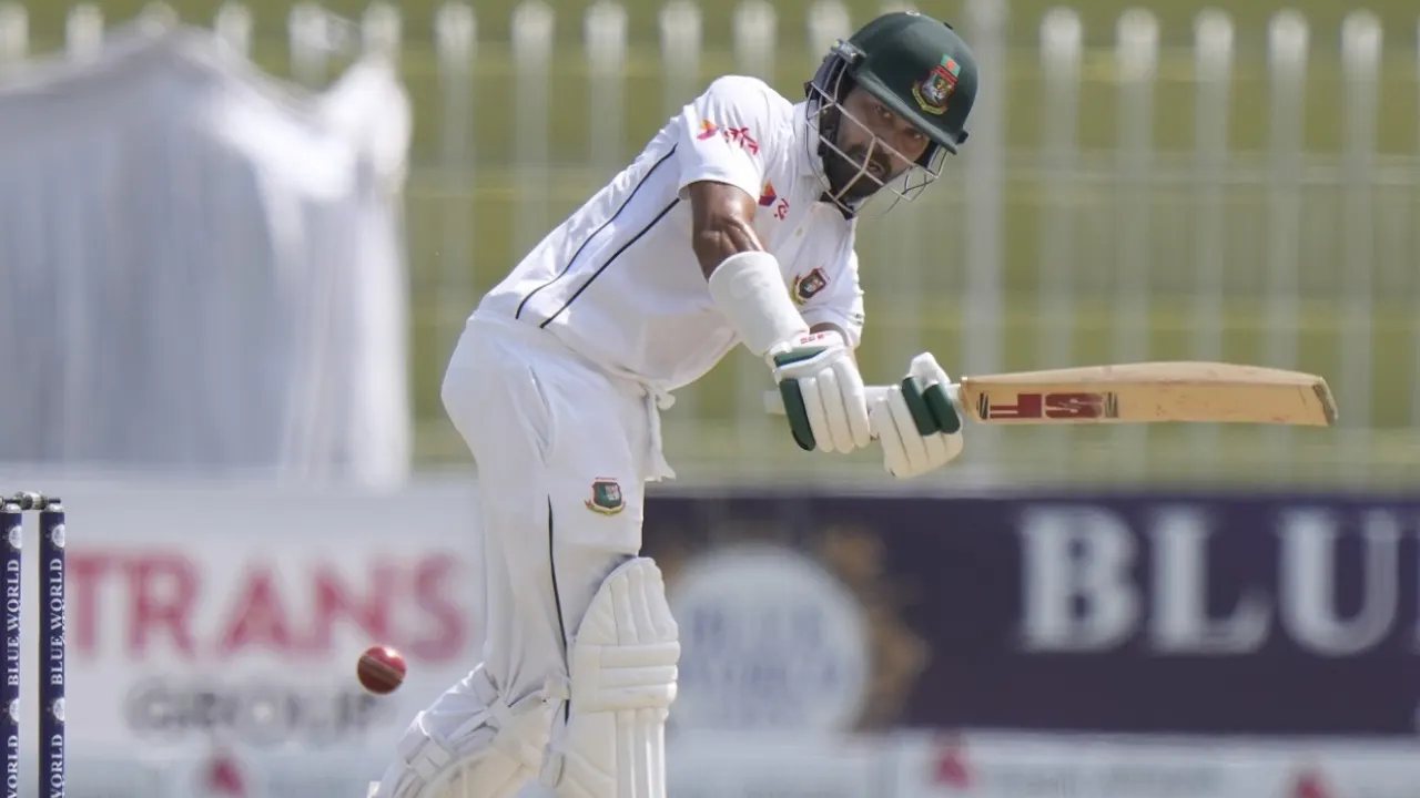 Shadman shines through tough morning session to reach fifty