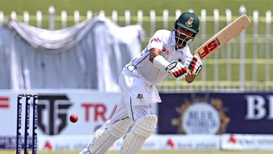 Shadman falls short of century as Bangladesh closes day at 316/5, trailing Pakistan by 132 runs.