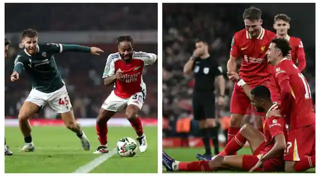 EFL Cup: Raheem Sterling scores first Arsenal goal in dominant victory over Bolton, Liverpool crush West Ham in thrilling clash